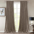 StangH Taupe Velvet Curtains 108 inches Long, Luxury Home Decoration Thermal Insulated Privacy Window Drapes for Bedroom Sliding Door, W52 x L108, 2 Panels
