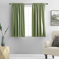 DONREN 48 Inch Length Sage Blackout Curtains for Bedroom - Small Window Treatment Rod Pocket Curtain Drapes (Set of 2 Panels,52 W x 48 L)