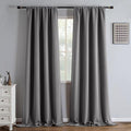 Blackout Curtains 96 Inch Length 2 Panels Set, Black Out Curtains for Bedroom 96 Inch Long, Rod Pocket Energy Saving Room Darkening Drapes for Living Room Window Light Grey(W52 x L96)