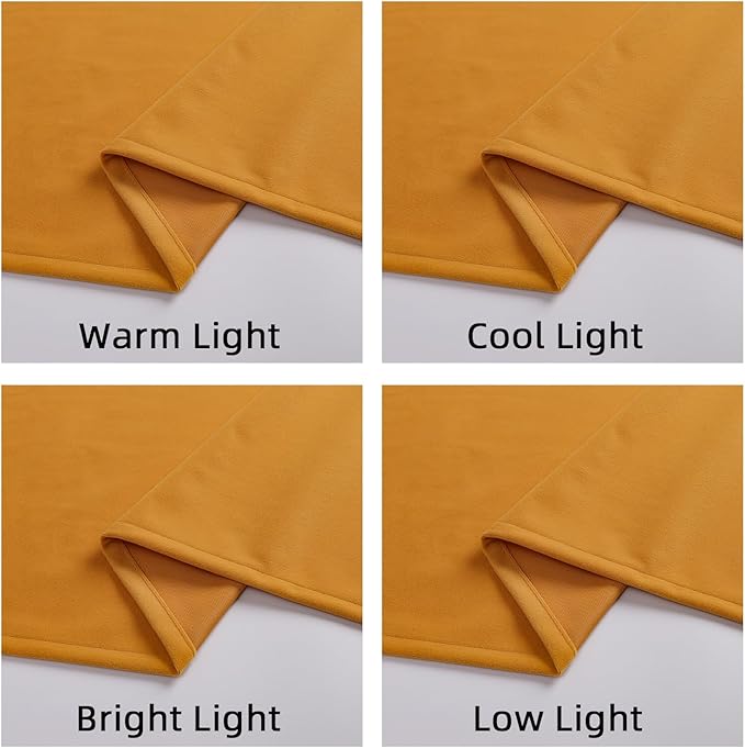Joydeco Customized Curtains, Super Soft Velvet Curtains for Bedroom and Living Room, Heavy Duty Luxury Thermal Insulated Golden Yellow Velvet Curtains Rod Pocket 1 Panel, Custom Size