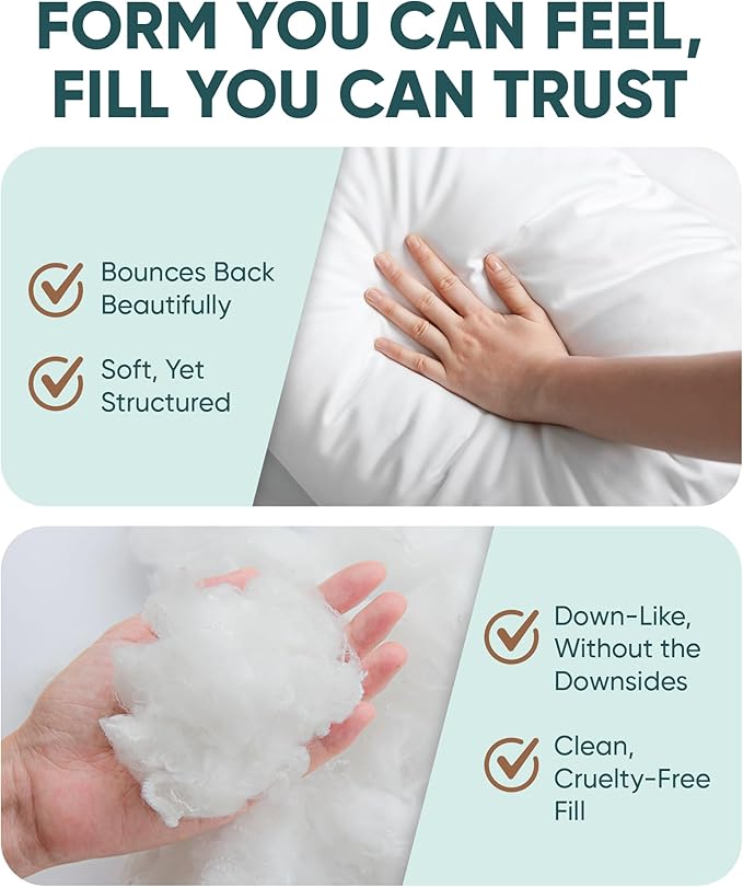 Pillowflex Synthetic Down Pillow Insert - 21x21 Down Alternative, Ultra Soft Large Square Throw Pillow, Couch Sham, Bed Sleeping - 1 Decorative Accent Form
