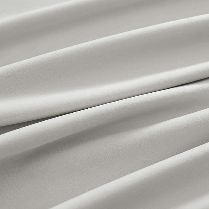 nanbowang Bleach Velvet Curtains - 42 Inches Width 84 Inches Long Soft Curtain Rod Pocket Thermal Insulated Window Treatment for Bedroom 2 Panels