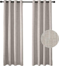 Jacquard Linen Curtains 63 inch Length 2 Panels Thick Faux Linen Blended Window Drapes Burlap Textured Curtains with Grommet for Living Room Bedroom Farmhouse (42x63 Beige) Natural