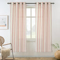 DriftAway Farmhouse Vertical Striped Linen Blend Textured Light Filtering Semi Sheer Curtains for Living Room Bedroom 63 Inches Long Drapes 2 Panels