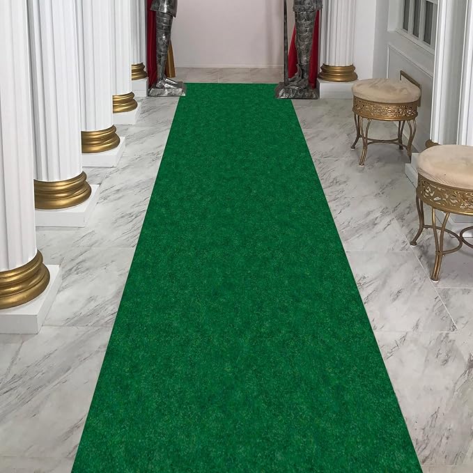 Ottomanson 2' x 42' Hallway Runner with Scraper Pile Extra Durable Non-Slip Rug Mat for Indoor & Outdoor Use - Ideal for Kitchen, Entryway, Patio & Garage - High-Traffic Carpet, Green