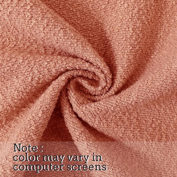 Jeneoo Coral Pink Decorative Square Thick Throw Pillow Covers Fine Textured Boucle Couch Cushion Cases for Sofa Decor, Set of 2, 18 x 18 Inch