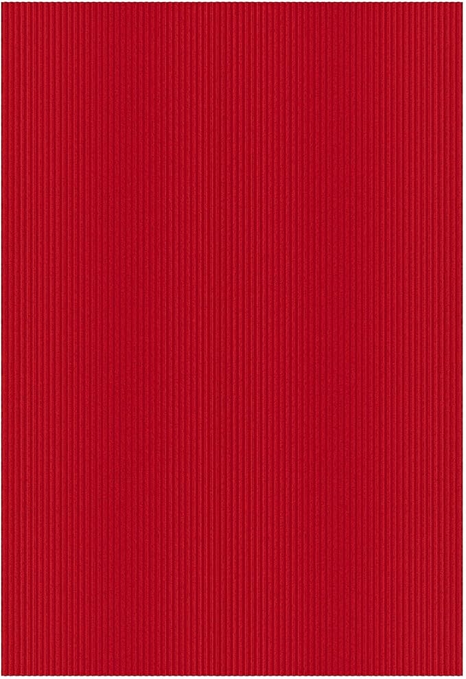 Ottomanson 6'6" x 36' Hallway Runner with Scraper Pile Extra Durable Non-Slip Rug Mat for Indoor & Outdoor Use - Ideal for Kitchen, Entryway, Patio & Garage - High-Traffic Carpet, Red