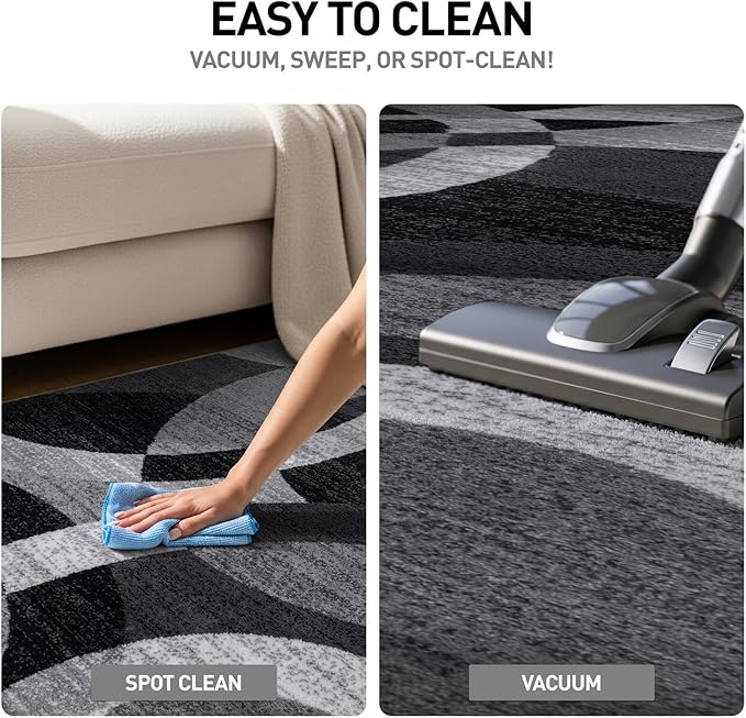 Rugshop Contemporary Abstract Circles Perfect for high Traffic Areas of Your Living Room,Bedroom,Home Office,Kitchen Area Rug 7'10" x 10'2" Gray