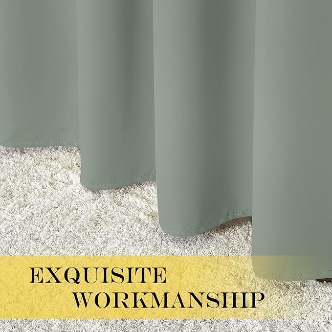NICETOWN Blackout Patio Curtains 100 x 144 Inches Long for Sliding Door Extral Wide Blackout Curtain Panels Thermal Insulated Room Divider - Grommet Top, 100" W x 144" L, 1 Panel, Sage Green