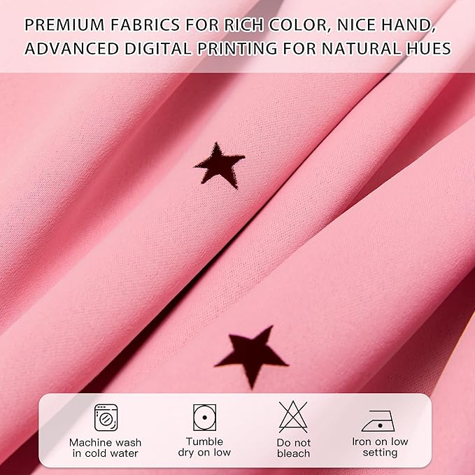 XiDi Pink Curtains for Girls Room, Kids Bedroom Blackout Curtains, Hot Pink Room Darkening Decor, 1 Panel