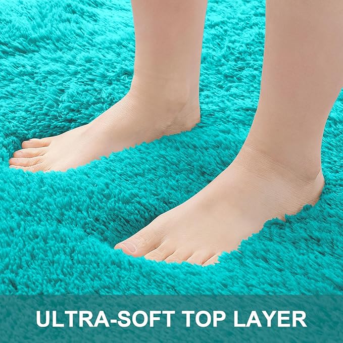 OLANLY 5x7 Machine Washable Large Area Rugs for Living Room, Bedroom, Soft Fluffy Shaggy Bedside Rug, Indoor Floor Carpet for Kids Girls and Boys, Dorms, Nursery, Home Decor Aesthetic, Teal Blue