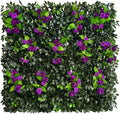 Sumery Expandable Fence Privacy Screen for Balcony Patio Outdoor,Decorative Faux Ivy Fencing Panel,Artificial Hedges (Single Sided Leaves) (1, Branches -Purple Rose)