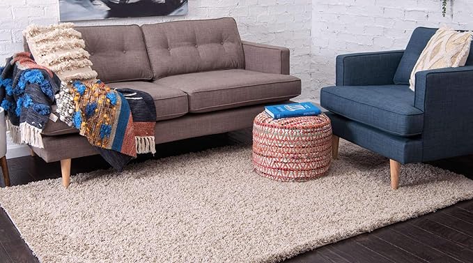 Unique Loom Solid Shag Collection Area Rug (3' 3" x 5' 3" Rectangle, Taupe)