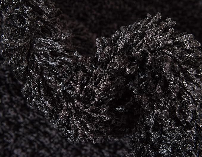 Unique Loom Solid Shag Collection Area Rug (8' x 11' Rectangle, Jet Black)