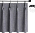 WdFour 42x84 Inch Blackout Curtains - Thermal Insulated Pinch Pleated Drapes, 100% Light Blocking, Extra Long Back Tab Panels for Bedroom & Living Room, Pack of 2 (Dark Gray)