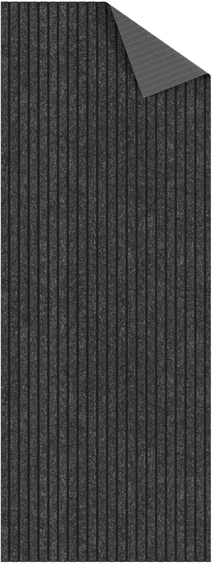 Ottomanson 2'7" x 28' Hallway Runner with Scraper Pile - Extra Durable Non-Slip Rug Mat for Indoor & Outdoor Use - Ideal for Kitchen, Entryway & Garage - High-Traffic Carpet, Black
