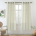 DriftAway Farmhouse Vertical Striped Linen Blend Textured Light Filtering Semi Sheer Curtains for Living Room Bedroom 63 Inches Long Drapes 2 Panels