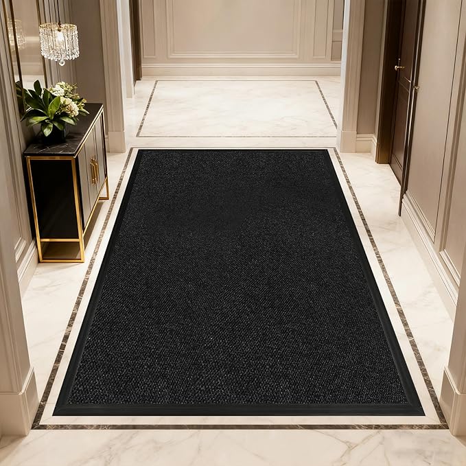 2ft x 27ft Front Door Mat Indoor Outdoor Entrance, Commercial Heavy Duty Entryway Matt, Non-Slip Rubber Backing Low Profile Doormat, Waterproof Dirt Trapper Welcome Mat for High Traffic Area
