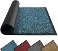 Mibao Front Door Mat, Dirt Trapper Welcome Mat for Outdoor Indoor, Non-Slip Waterproof Doormat, Durable Machine Washable Low Profile Entry Rug for Back Door Outside Patio Porch, 48" x 24", Blue