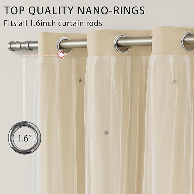 XiDi Curtains for Bedroom Decor Beige52/96/1