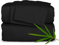 Pure Bamboo Twin Sheets, Genuine 100% Organic Viscose Derived from Bamboo Bed Sheet Set, Luxuriously Soft & Cooling, Double Stitching, 2 Year Quality Promise (Twin, Black)
