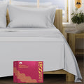 Mayfair Linen 100% Egyptian Cotton Full Size Bed Sheets - Luxury 1200 Thread Count Egyptian Cotton Sheets Full Size Bed Set (4 PC, Light Grey), Soft, Cooling, 17" Deep Pocket Sateen Weave Bedding