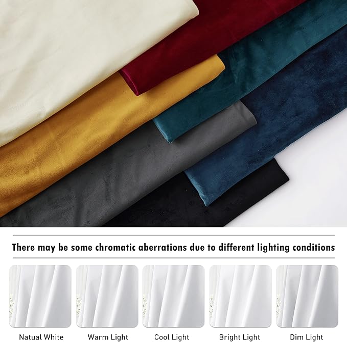 RYB Home White Velvet Curtains 84 inches - Plush Soft Modern Decorative Drapes Back Tab & Rod Pocket Window Treatment Panels for Bedroom Living Room Dining Room, W52 x L84 2 Panels
