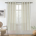 DriftAway Farmhouse Vertical Striped Linen Blend Textured Light Filtering Semi Sheer Curtains for Living Room Bedroom 63 Inches Long Drapes 2 Panels