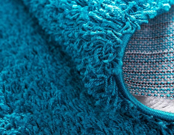 Unique Loom Solid Shag Collection Area Rug (3' 3" x 5' 3" Rectangle, Turquoise)