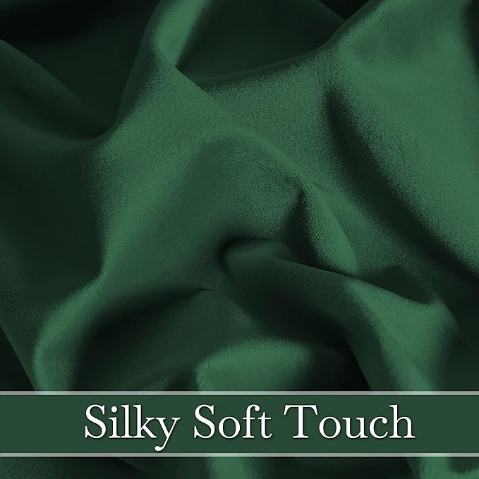 RYB HOME Hunter Green Velvet Curtains 72 inches Length - Blackout Thermal Insulated Drapes Window Treatment Luxury Solid Decor for Home Office Study Room, W52 x L72 inches, 2 Panels
