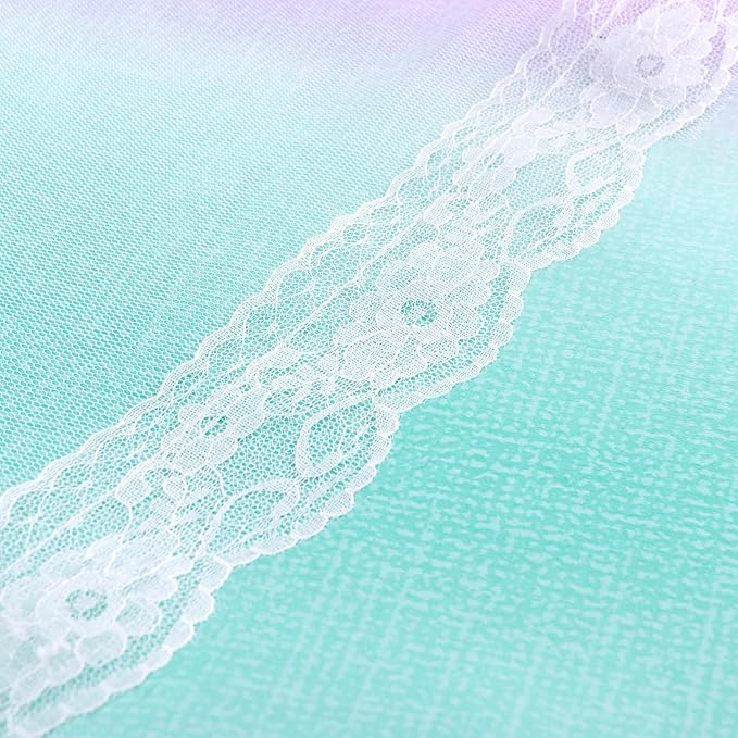 XiDi Curtains for Bedroom Decor, Rainbow Pink Purple Green 34/54/1