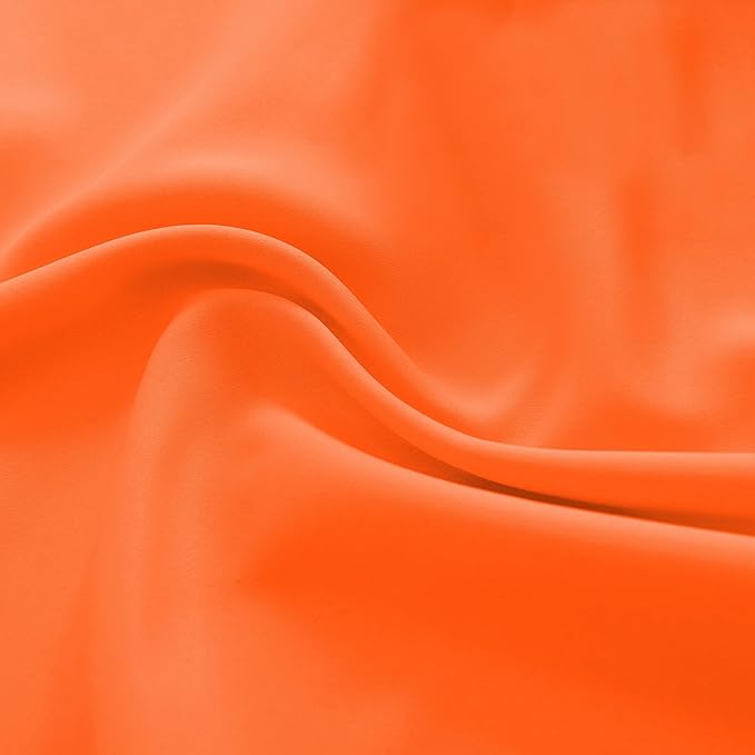 DONREN Extra 108 Inch Long Vibrant Orange Curtains for Villa Livingroom, Vibrant Orange Privacy and Thermal Insulated Blackout Drapes for Long Windows,W52 x L108,Set of 2 Panels