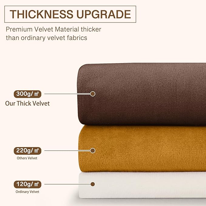 StangH Reddish Brown Curtains 84 inch Long for Bedroom, Soft Velvet Window Treatment Room Darkening Thick Decorative Drapes for Living Dining Room, W52 x L84, 2 Panels