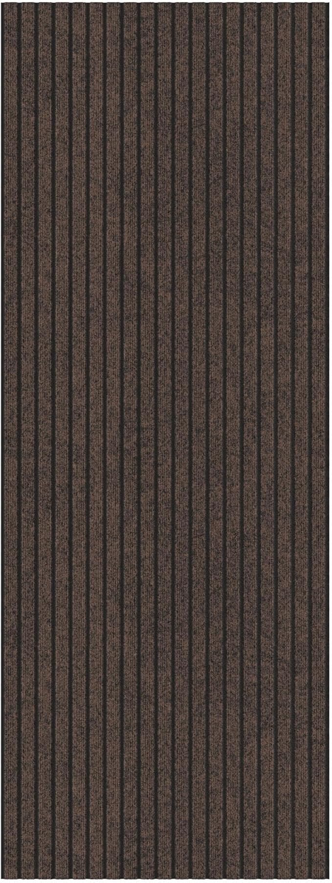 Ottomanson 2'7" x 43' Hallway Runner with Scraper Pile - Extra Durable Non-Slip Rug Mat for Indoor & Outdoor Use - Ideal for Kitchen, Entryway & Garage - High-Traffic Carpet, Brown