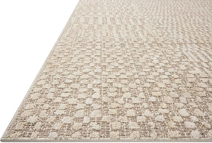 Loloi Amber Lewis Bexley Collection BEX-01 Natural/Birch 9' x 13' Area Rug Neutral, Textured, Living, Bedroom, Dining, Carpet