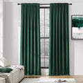 DONREN Hunter Green Backdrop 5FT x 9FT Curtains for Christmas Background - Energy Saving Thermal Insulated Solid Rod Pocket Blackout Draperies for Patio (1 Pair,W 60 by L 108 Inch Length)