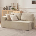 Loveseat Sofa, Cloud Modular Sofa Couch, Upholstered Floor Sofa with Deep Seat, Upholstered Foam Couch for Bedroom Living Room, No Assembly Required (Corduroy Fabric, Beige)
