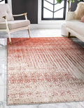 Unique Loom Del Mar Collection Area Rug - Jennifer (3' 3" x 5' 3" Rectangle, Red/ Beige)