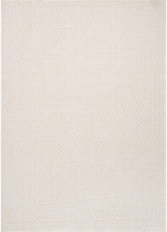 Easy Jute Rug 6x9 Indoor Outdoor Natural Rugs Solid Fiber Rug Woven Area Rug Boho Easy Clean Inside Carpet for Living Room Bedroom Dining Room Hallway or Outdoor Patio Porch (6 X 9 Bone)