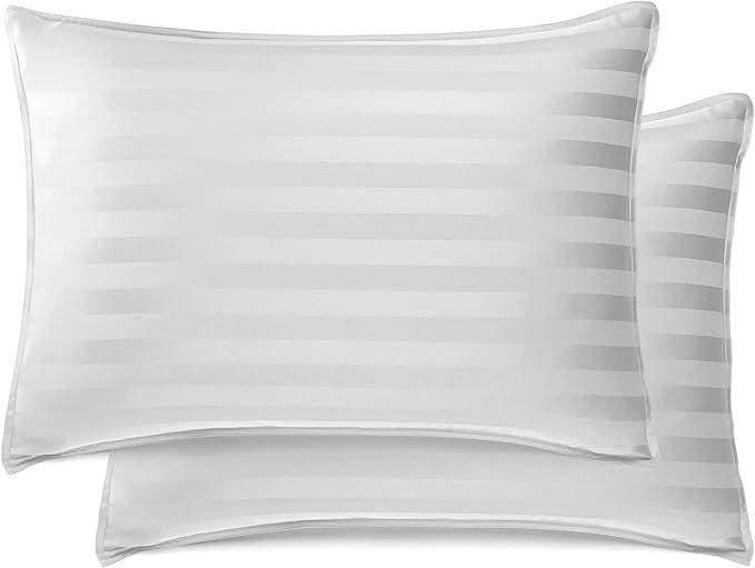 Pure Bamboo Queen Sheets, Genuine 100% Organic Viscose Derived from Bamboo Bed Sheet Set, Luxuriously Soft & Cooling, Double Stitching, 2 Year Quality Promise (Queen, Jacquard White)