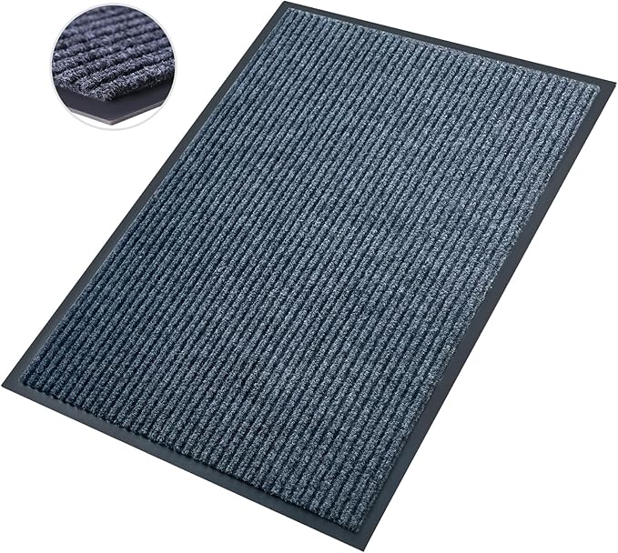 Front Door Mat,4'x5'Indoor Outdoor Door Mat,Heavy Duty Durable Welcome,Commercial Floor Mats Inside Outside Entrance, Waterproof All-Season, All-Weather Non Slip Backing Doormat for Entryway,Dark Gray