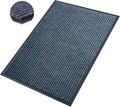 Front Door Mat,2.7'x4'Indoor Outdoor Door Mat,Heavy Duty Welcome,Commercial Floor Mats Inside Outside Entrance,Waterproof All-Season, All-Weather Non Slip Backing Doormat for Entryway,Dark Gray