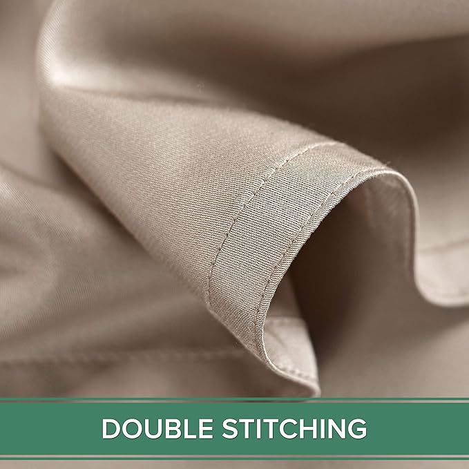 Pure Bamboo Twin XL Sheets, Genuine 100% Organic Viscose Derived from Bamboo Bed Sheet Set, Luxuriously Soft & Cooling, Double Stitching, 2 Year Quality Promise (Twin XL, Sand)