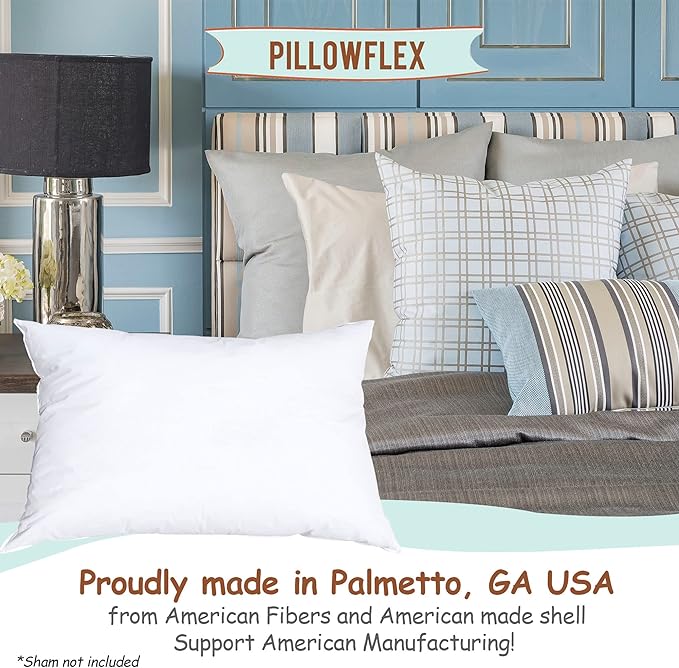 Pillowflex Synthetic Down Pillow Insert - 12x40 Down Alternative Pillow, Ultra Soft, Large Rectangle Body Sleeping Pillow, Lumbar, Long, Back - 1 Decorative Pillow Form