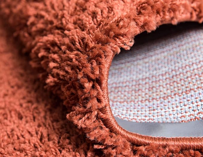 Unique Loom Solid Shag Collection Area Rug (2' 2" x 6' 5" Runner, Terracotta)