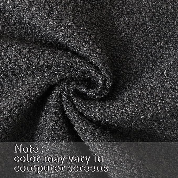 Jeneoo Graphite Grey Decorative Long Lumbar Thick Throw Pillow Covers Fine Textured Boucle Couch Cushion Case for Sofa Decor, Set of 1, 14 x 36 Inch