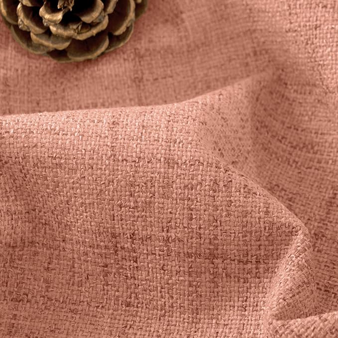 100% Linen Blackout Curtains 45 Inch Length 2 Panels Set for Small Window, 38 Inch Wide Thermal Insulated Total Black Out Fall Curtains for Basement Window, 38x45 Inch 2 Panels, Terracotta