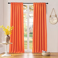 Vibrant Orange Light Reducing Curtains 90 Inches Long - Fall Colored Room Darkening Thermal Insulated Drapes Window Treatment Curtains for Living Room Patio Door,2 Panels,W 52 x L 90 Inch