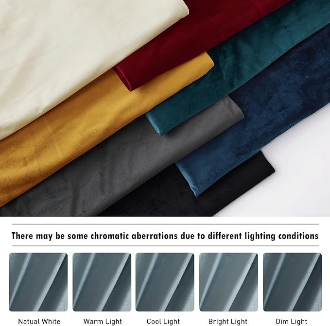 RYB HOME Velvet Curtains 72 inches Length, Back Tab & Rod Pocket Soft Fabric Curtains & Drapes for Bedroom Bathroom Cafe, Stone Blue, W 42 x L 72, 2 Panels Set
