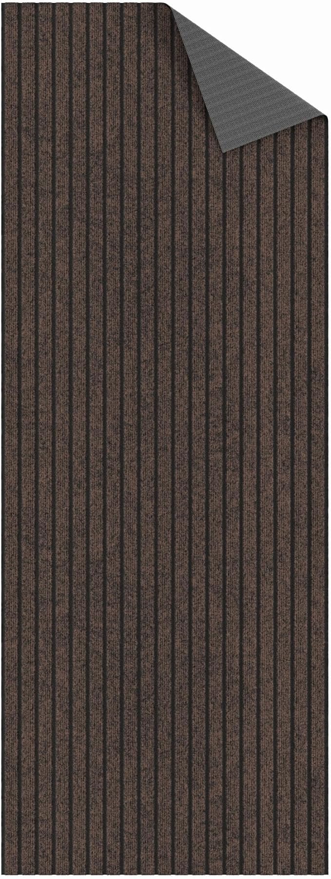 Ottomanson 2'7" x 29' Hallway Runner with Scraper Pile - Extra Durable Non-Slip Rug Mat for Indoor & Outdoor Use - Ideal for Kitchen, Entryway & Garage - High-Traffic Carpet, Brown
